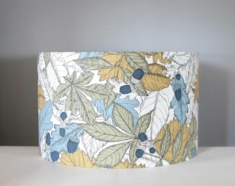 Leaf Pattern Lampshade, Oak Chestnut Acorn Print, Handmade Cotton Home Decor (20-40cm)