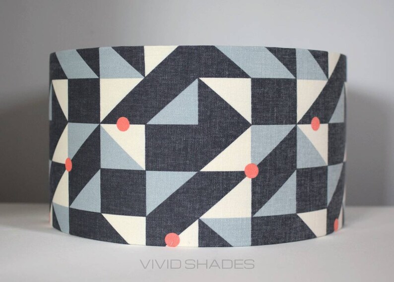 Geometric drum lampshade 30cm to 45cm by vivid shades modern Etsy