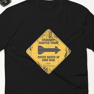 Starship Water Landing T-Shirt - Warning Sign