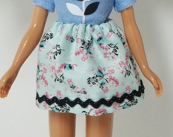 Flower Party Skirt for Neo Blythe Doll Retro Mod Groovy Flower Power