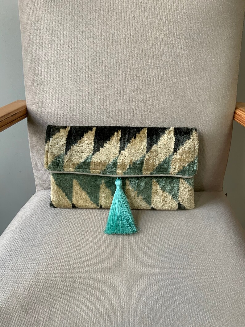 Woven Clutch Ikat Clutch Purse With Tassel Black and White - Etsy