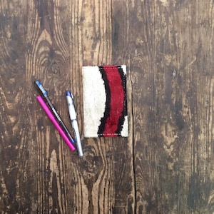 Piccola agenda ikat di velluto / Boho planner / Mini diario di viaggio con carta a righe / Diario personale dell'organizzatore