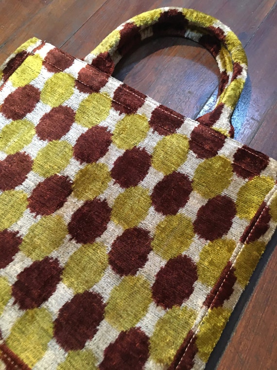 クラッチバッグ イカットbag シルクベルベット ショルダーバッグ トルコ輸入 イカット シルク ベルベット クラッチバッグ 7”x12” (17 x