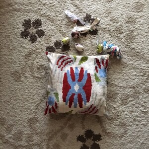 20&quot; Silk Ikat Velvet Pillow Cover: Handwoven Uzbek Design