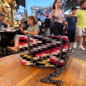 Ikat Silk Coco Bag: Handwoven Uzbek Velvet Crossbody