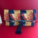 Velvet Fabric Ikat Clutch Purse; Yellow, Dark Orange Color With Blue ...