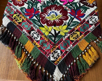 Tassel Vintage, Uzbek Tassel - Lakai Nomadic Silk Hand Embroidery Pendant Bright Tassels