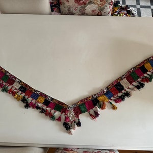 Uzbek Eclectic Tassel -  Multi Color Tribal Vintage Woven Wall Hanging  - one of a kind