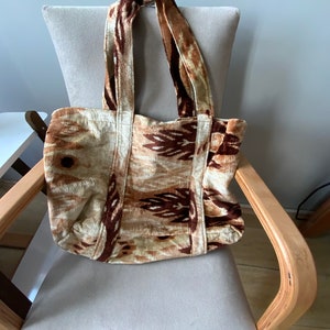 Handwoven Uzbek Ikat Velvet Tote Bag: Large Ethnic Hobo Bag