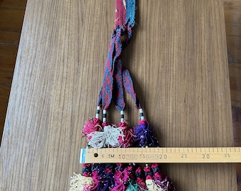 Vintage Uzbek Lakai Silk Embroidery Tassel Pendant