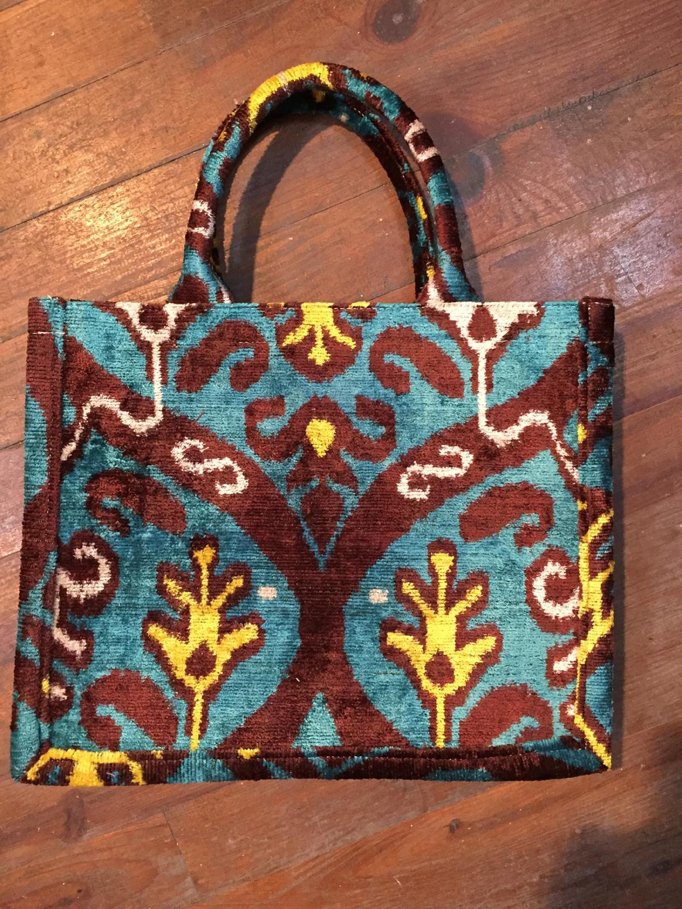 Silk Velvet Ikat Totebag 009