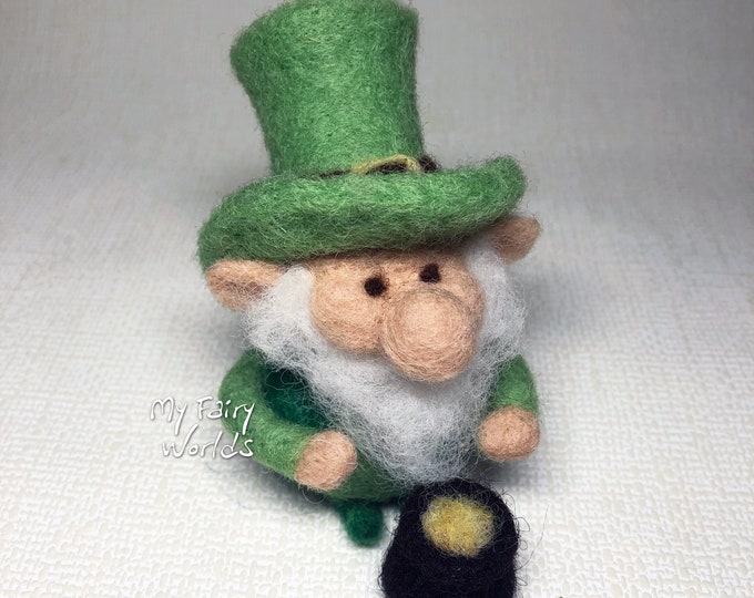 Needle Felted Leprechaun. Dwarf. Fairy Woodland. Irish Fairy Etsy
