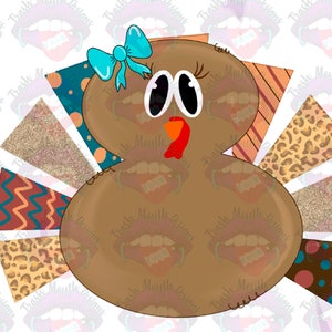 Cute Girl Turkey Thanksgiving fall Sublimation PNG Files Please Read Description