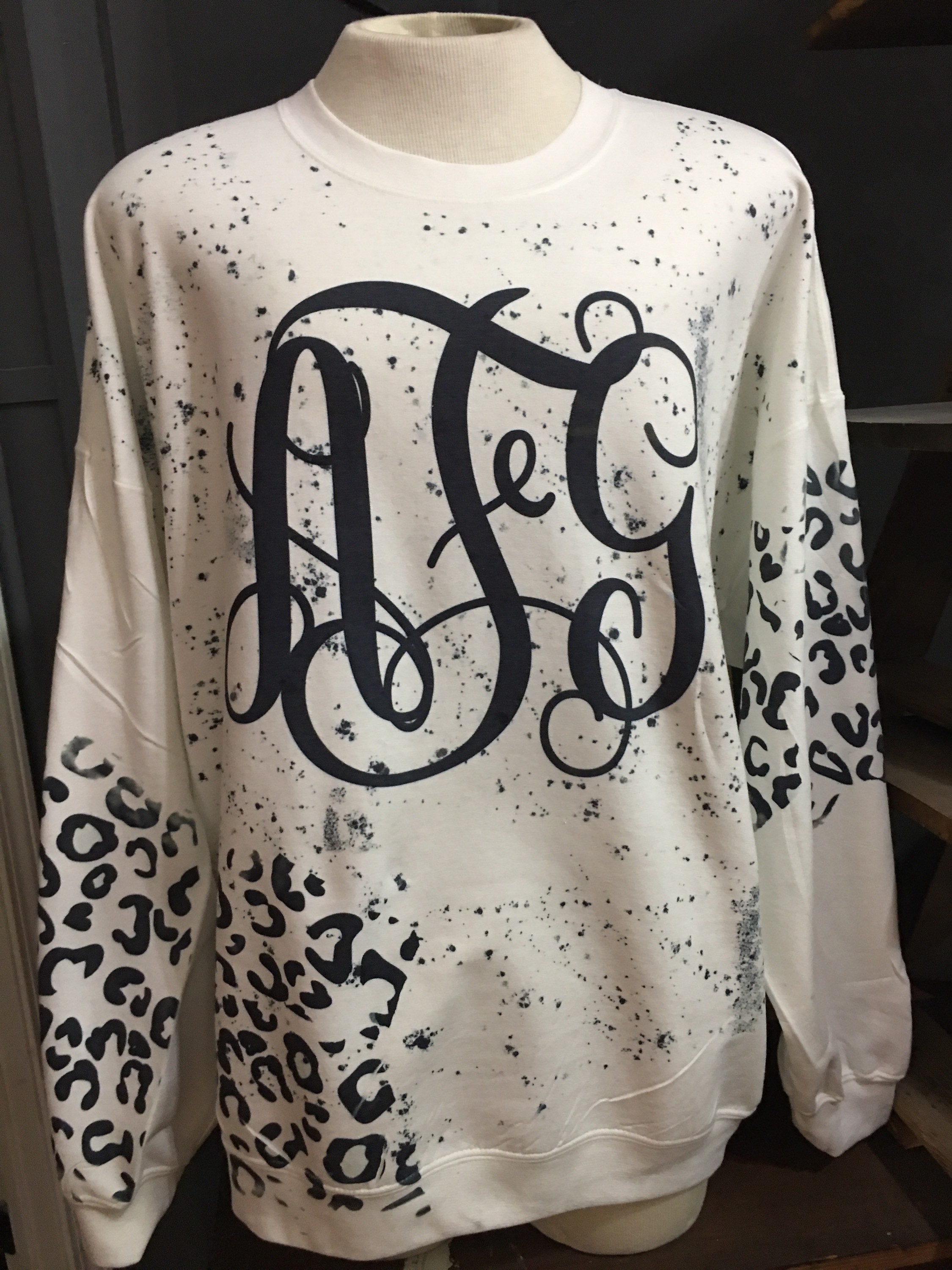 Monogram Cheetah Splatter Sweatshirt 