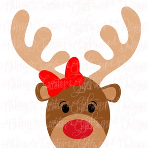 Girl Reindeer with Bow PNG file Please Read Description