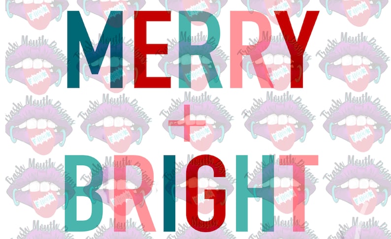 Download Merry and Bright Sublimation Print and Cut HTV PNG File | Etsy