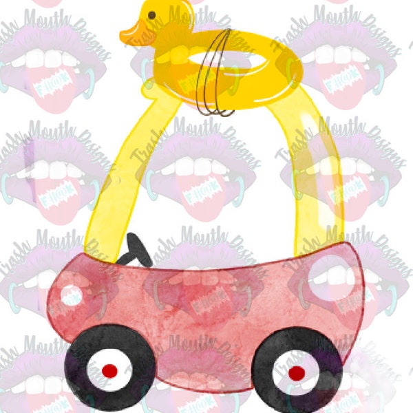 Red and Yellow Car - Etsy