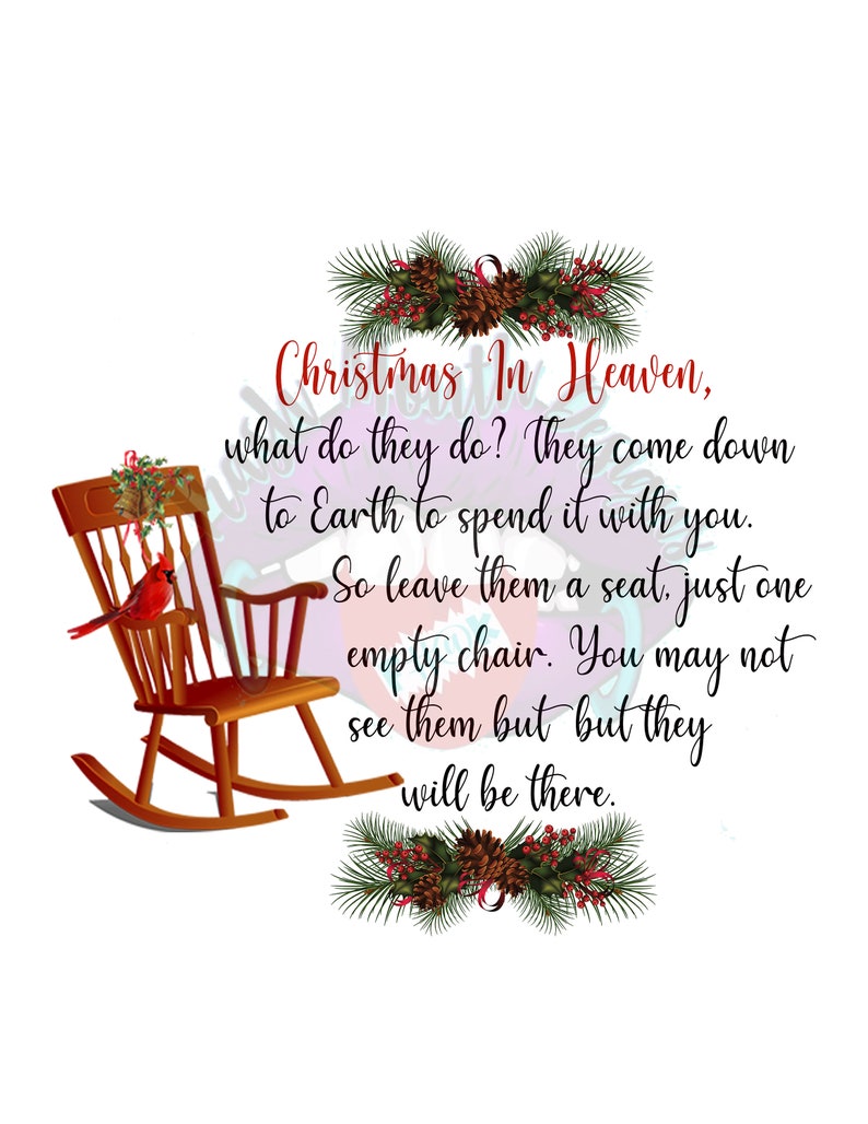 Christmas in Heaven Poem with Rocking Chair and Red Cardinal Etsy Christmas In Heaven