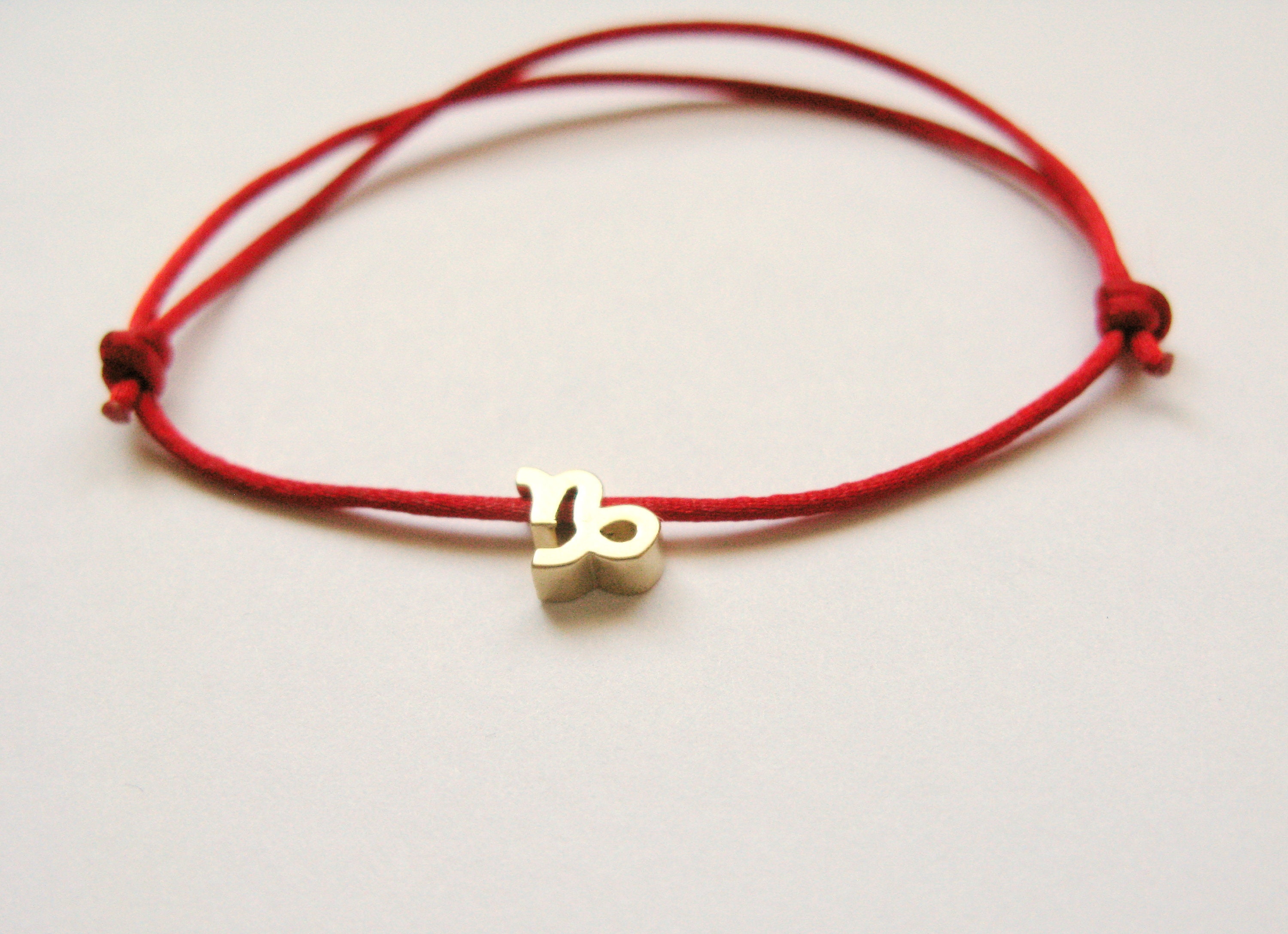 Zodiac Sign Red String Braceletred Cord Braceletvalentines Etsy