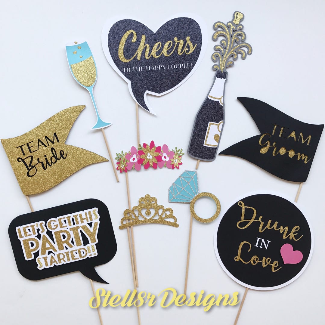 Custom (handcrafted) Photo Booth PROPS | Photo Props for WEDDINGS - Etsy