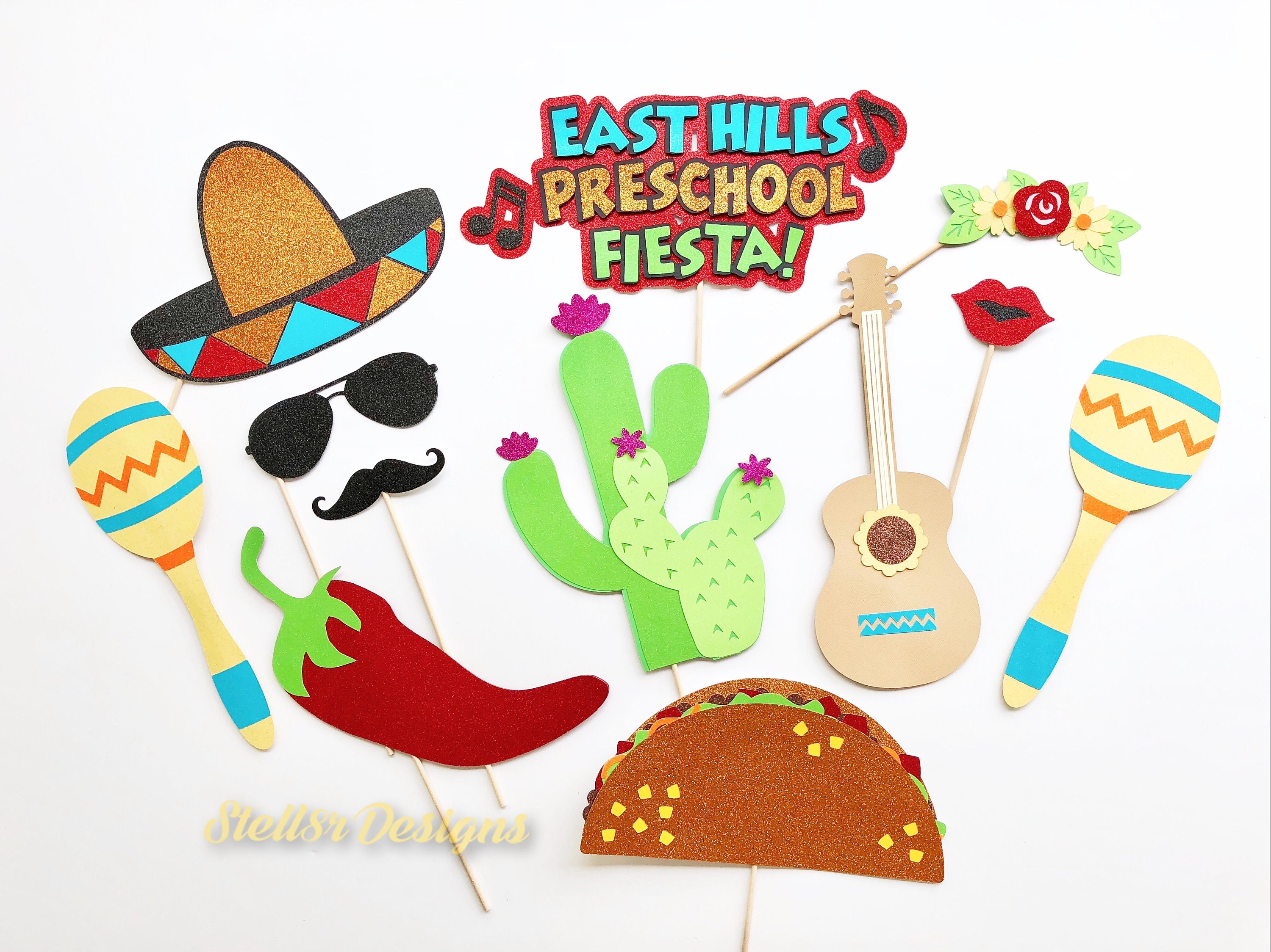 Custom Handcrafted PHOTO BOOTH PROPS Fiesta Party