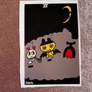 The Devil Tamagotchi Tarot Sticker Duivel Mametchi Kuridevitchi