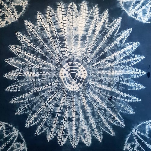 XXL ヌイシボリ / インディゴ 壁掛けタペストリー ヴィンテージ 美しい