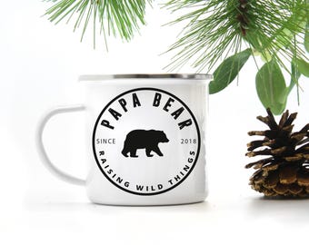 Papa Bear Mug custom father's day gift Personalized mug gifts for dads to be camp mug coffee mug camping gift funny new dad gift for father