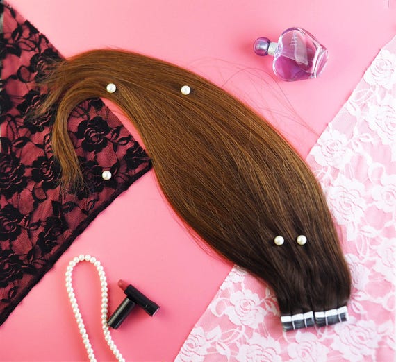 Tape in Hair Extensions,22", Silky Straight,100%Virgin Remy Hair,Ombre Color#3-12(from Dark brown to Chocolate Brown), 48PCS/pack,120g/pack