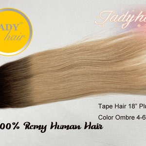 Tape in Hair Extension, 18+, 100% Virgin Remy Human Hair, Ombre #4/613 Chocolate Brown to Golden Blonde, 20pc/pack, 50g/pack