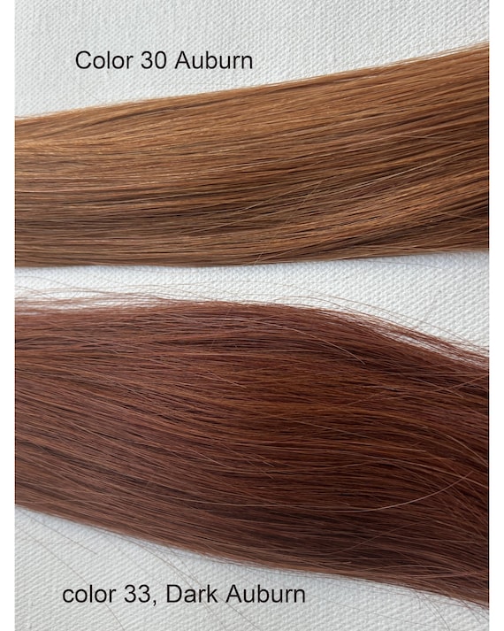 Color 30 Auburn and 33 Dark auburn   Human Hair I-Tip Hair  18", 0.5G/strand  100Sts/pack, Wavy and Straight