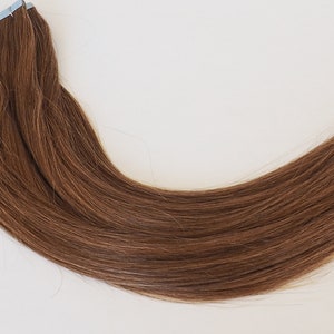 Tape in Hair Extension, 18", Silky Straight, 100% Virgin Remy Human Hair, #M27/30 Mixed Light Auburn, 20pc/pack, 50g/pack