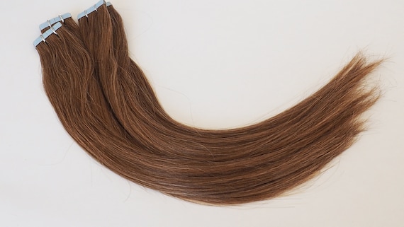 Tape in Hair Extension, 18", Silky Straight, 100% Virgin Remy Human Hair, #M27/30 Mixed Light Auburn, 20pc/pack, 50g/pack