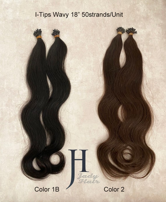 I-Tip Hair Extension 18", 1G/strand  Dark Colors #1, 1B, 2, 4 and 6,  100 Sts/pack 100% Remy Human Hair