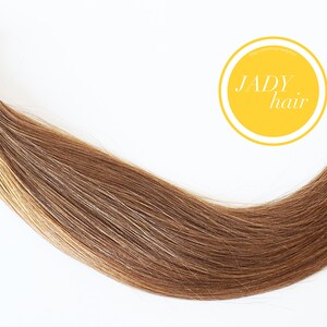 Extensão de cabelo I-Tip, duplamente desenhada, 18"-19", cabelo humano 100% virgem Remy, cor #M27/30 Loiro quente misto castanho-avermelhado, 100 fios/pacote, 1g/st.
