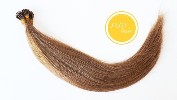 I-Tip Hair Extension,Double Drawn 18"-19", 100% Virgin Remy Human Hair, Color #M27/30 Warm Blonde mixed Auburn, 100 strands/ pack, 1g/st.