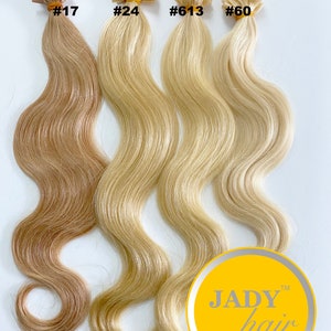 U-チップ（フラットチップ）ヘアエクステンション 16インチ ライトカラーシリーズ、100% レミー人毛、7色展開、100本/パック、1g/本