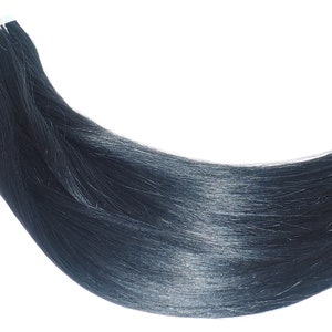 Tape in Hair Extension, 18"(actual to 19"), Double Drawn, Straight, 100% Virgin Remy Human Hair, #1 Jet Black, 20pcs/pack, 50g/pack