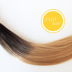 I-Tip ヘアエクステンション 18"-19"、ダブルドローイング 100% レミー人毛、オンブルカラー 2-17 (ナチュラルブラックからアッシュブロンド)、100 ストランド/パック、1g/st
