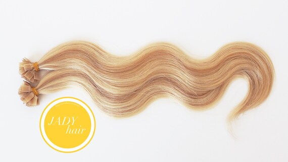 U-Tip Hair, various lengths available,100% Remy Hair,Color#P613/27(Golden Blonde highlighted with warm blonde),100st/pack, 1g/st.