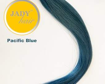 Extensión de cabello con punta en I color azul Pacífico: cabello humano de 45 cm, 100 hebras