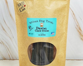 Dental Chew Sticks for Dogs - Grain Free Natural Dog Treats, Breath Support, Organic Dog Treats, Natural Greenies, Dog Chews