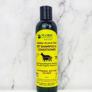 Natural Flea & Tick Shampoo Dogs and Cats Flea Treatment, Organic Flea Repellent, Natural Flea Shampoo, Natural Dog Shampoo, Itch Relief image 1