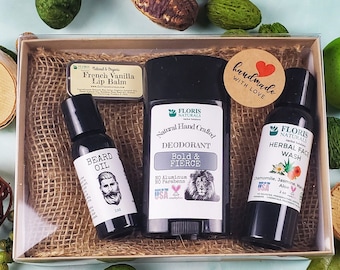 Man Gift Box – Dad Gift, Care Package for Him, Gift for Men, Spa Gift Box for Him, Gift for Him, All Natural Farm Made, Men Birthday Gift