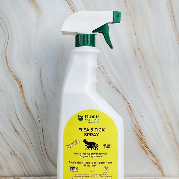 Flea & Tick Spray, Natural Flea Spray, Organic Flea Repellent, Bug Repellent for Dogs and Cats, Itch Relief Spray, Chemical Free
