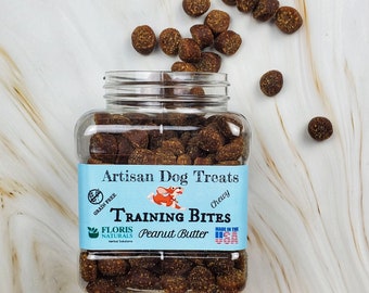 Natural Training Bites - Organic Dog Treats, Handmade Dog Treats, Peanut Butter Training Bites, Grain Free Dog Treats