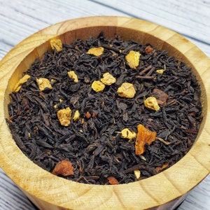 Ginger Peach Tea - Natural Loose Leaf Tea, Ginger Peach Black Tea, Organic Tea, Immunity Boost, Helps with Nausea, Ginger Tea