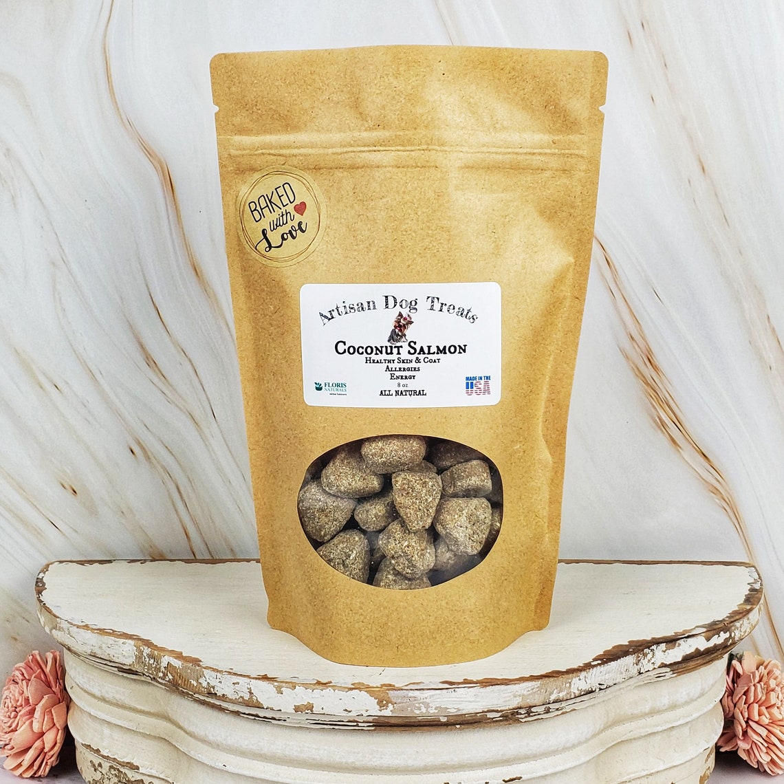 Coconut Salmon Skin & Coat Dog Treats All Natural Helps Etsy