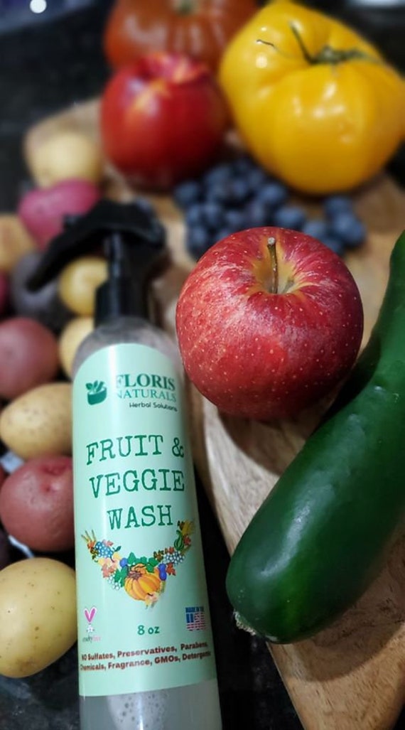 Fruit Veggie Wash Spray Natural Produce Cleaner Organic Vegetable Spray Farm Made Clean Pesticides Keep Fresh 8oz