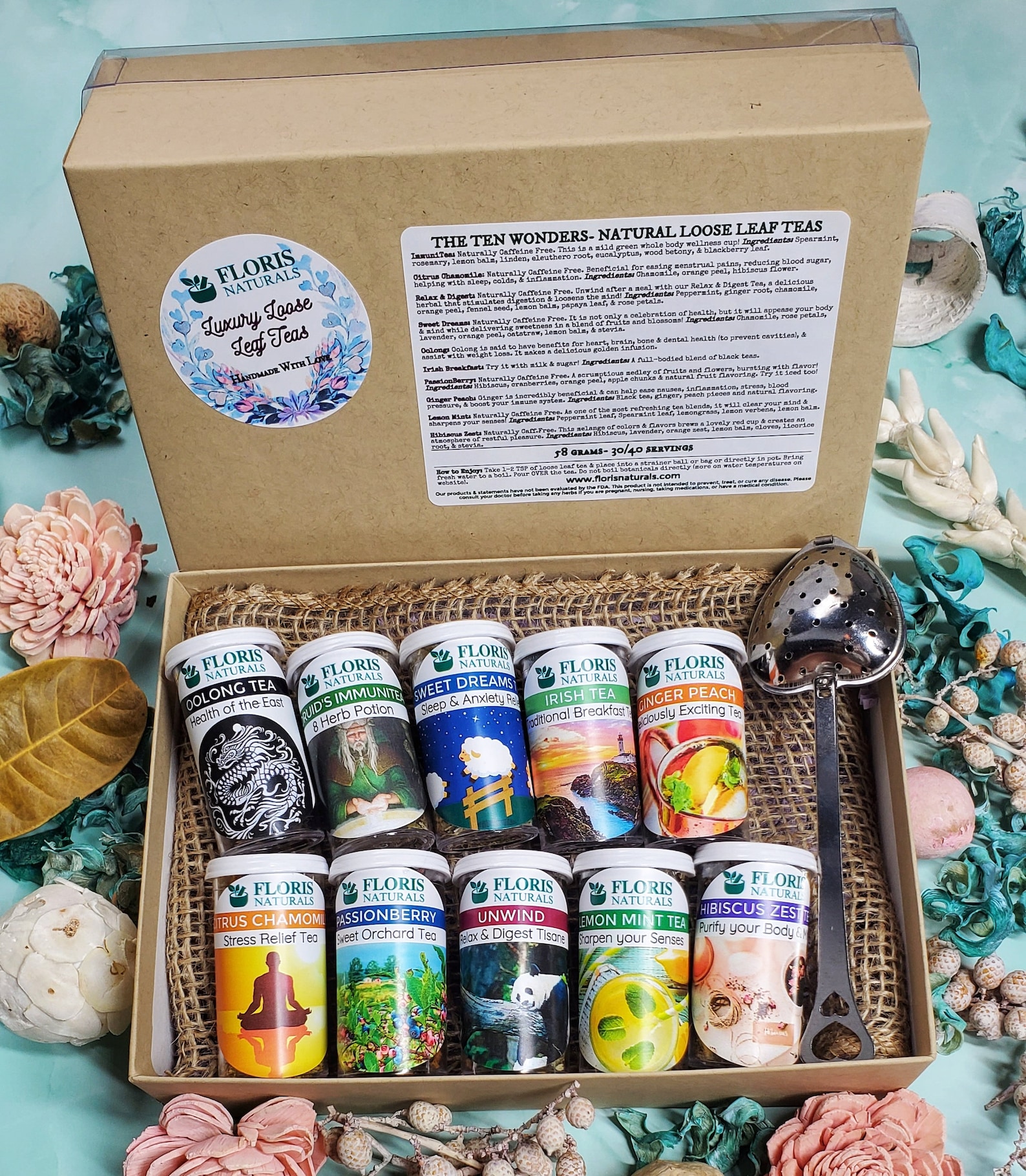 10 Loose Leaf Tea Gift Box Organic Tea Gift Box Tea Sampler Etsy